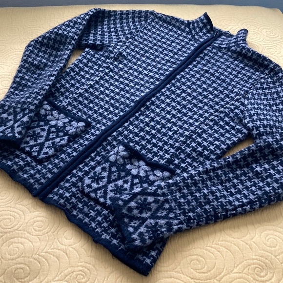 100% WOOL zip up cardigan by DAVID BROOKS - Picture 2 of 11